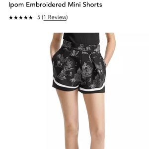 MAJE IPOM Women’s EMBROIDERED MINI SHORTS SKORT size 38 Medium black toile